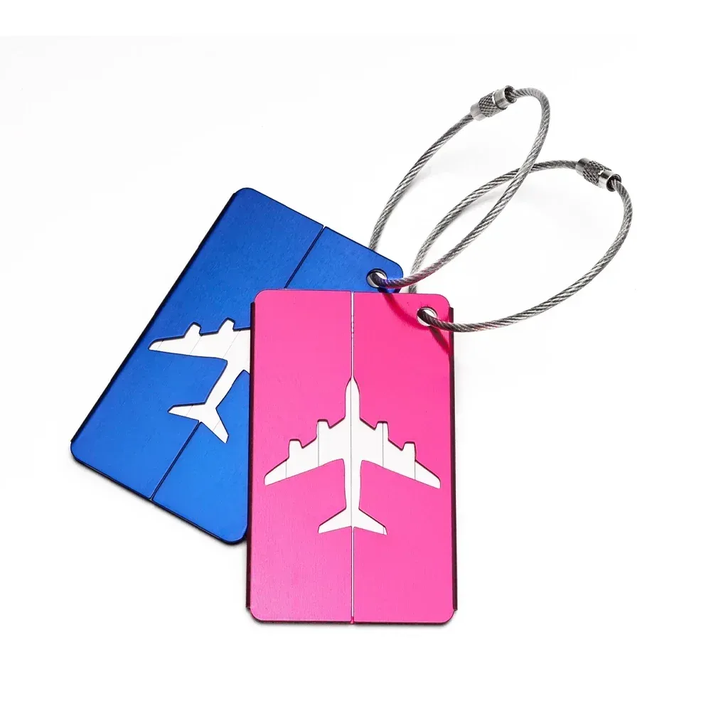 étiquette d'identification de voyage en aluminium de qualité supérieure, 1/10 pièces, durable, identification des bagages, porte-carte de visite, élégant, portable, sac d'étiquette de bagage