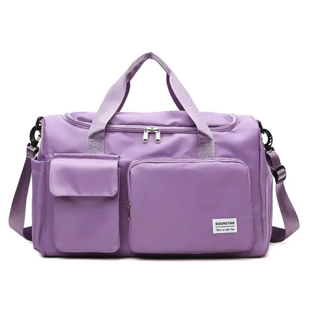 sac de voyage oxford robuste et pliable en nylon avec compartiment à chaussures, couleur unie, grande capacité, sac à main pour affaires