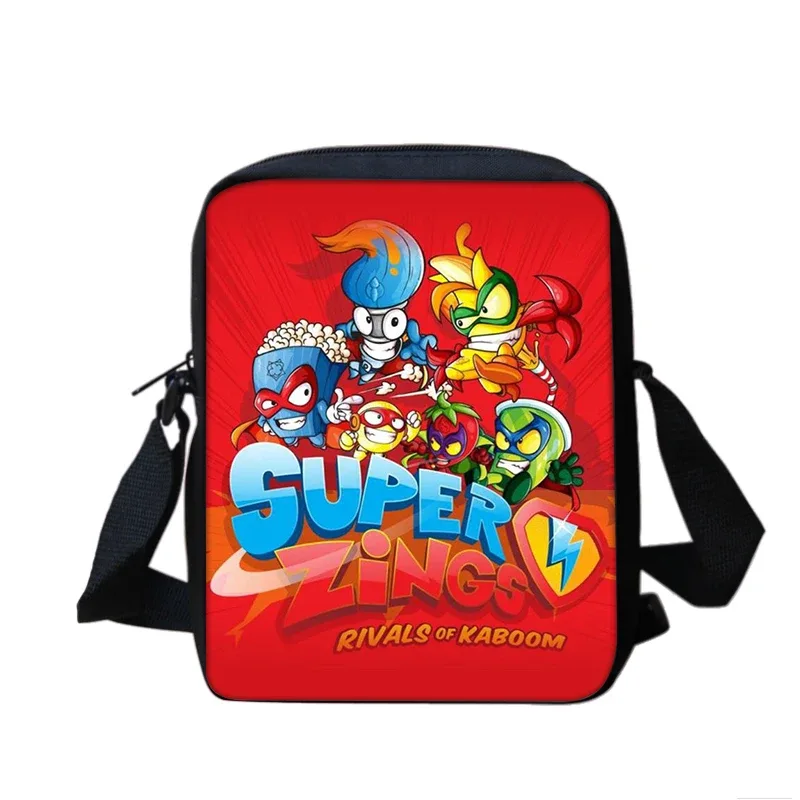 Super Zings garçon et fille dessin animé imprimé sac à bandoulière enfants fourre-tout décontracté sac de téléphone hommes et femmes sac à provisions meilleur cadeau d'anniversaire