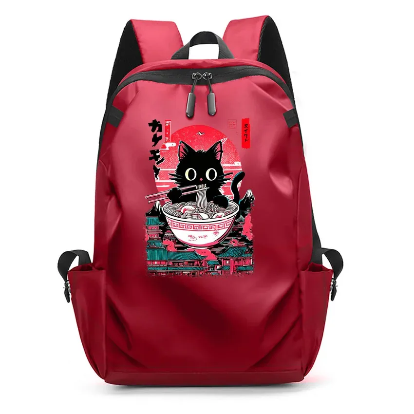 ordinateur portable usb sac à dos sac d'école drôle dessin animé ramen chat motif imprimé sac à dos sac à dos hommes femmes loisirs sac à dos