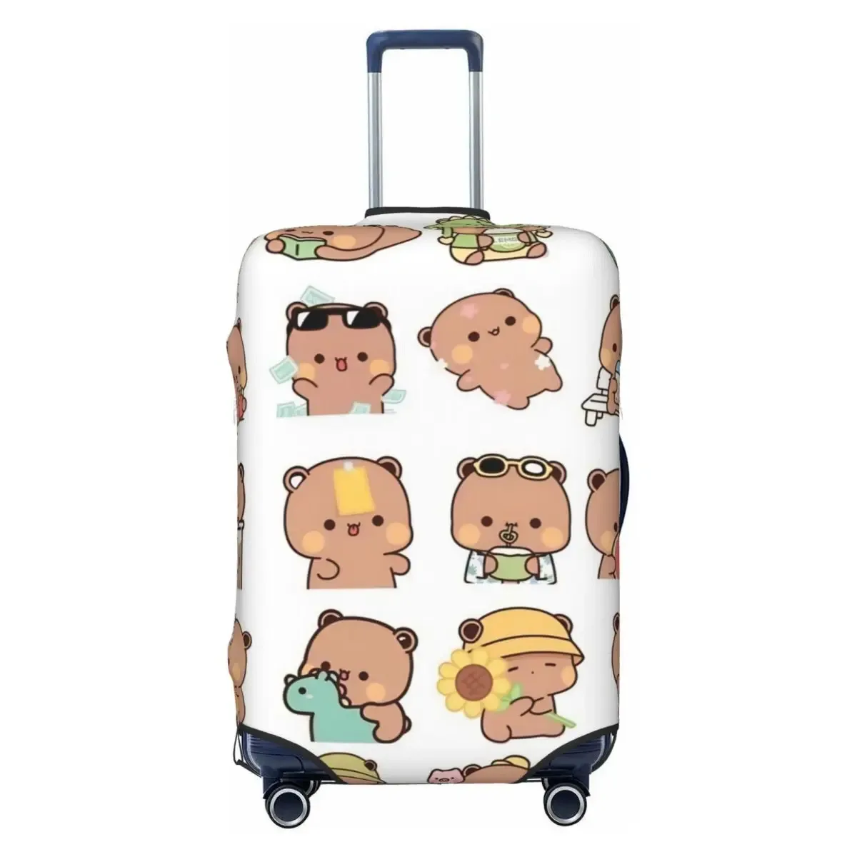 housse de valise peach and goma bubu dudu, motif ours mignon, pour voyage en avion, protection pratique pour bagages