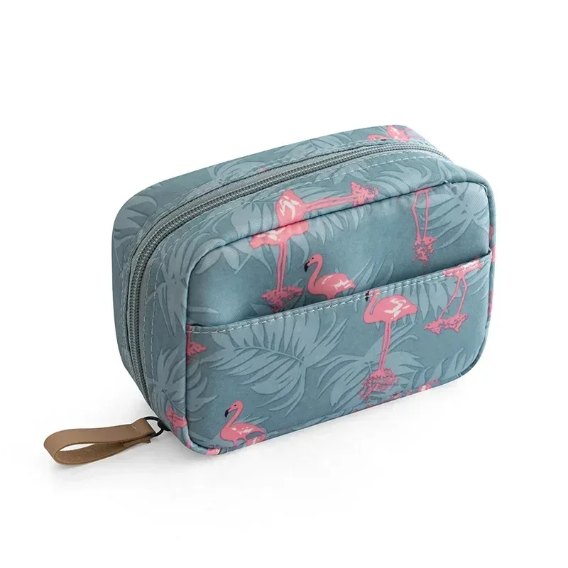 1pc mini sac cosmétique flamant couleur unie voyage trousse de toilette cactus beauté maquillage sac organisateur pour femmes pochette de maquillage