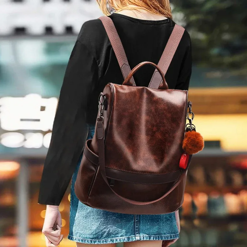 sacs à dos vintage femmes en cuir sac à dos mode anti-vol femmes sacs à dos de haute qualité loisirs sacs à bandoulière mochila
