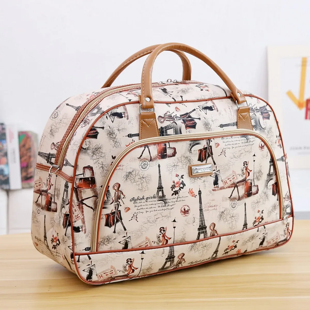 sacs fourre-tout de voyage en cuir pu pour femmes, sac à bagages de grande capacité, sac de sport étanche, sac de voyage décontracté pour week-end, organisateur
