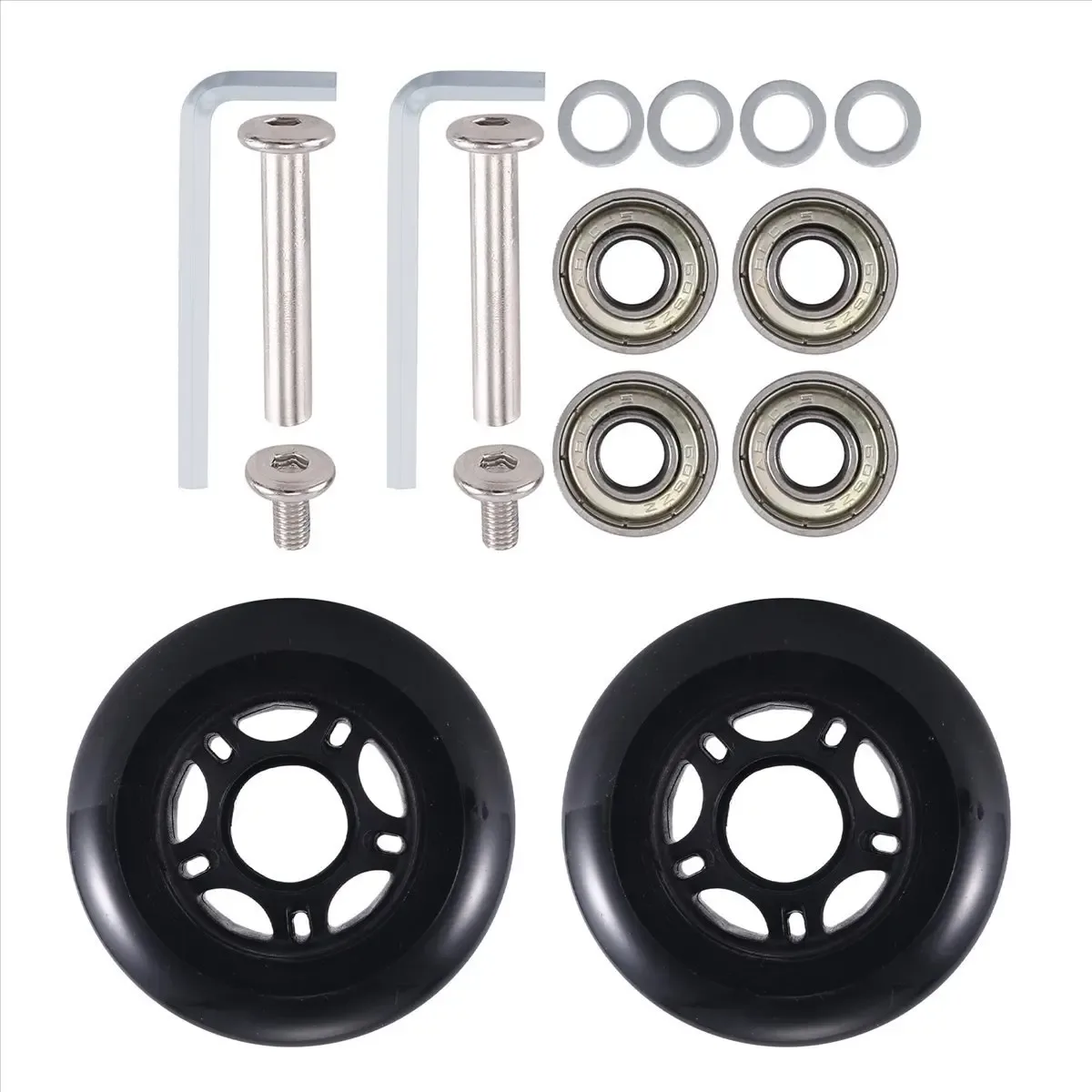 abqr – roues de remplacement pour valise à bagages, 75mm x 24mm, roulettes pivotantes en pu, kits de réparation de roulements, un ensemble de 2