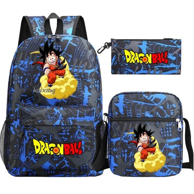 sacs d'école imprimés anime dragon ball, sac à dos camouflage pour ordinateur portable, cartable pour adolescents garçons et filles, 3 pièces/ensemble, cadeau de rentrée scolaire