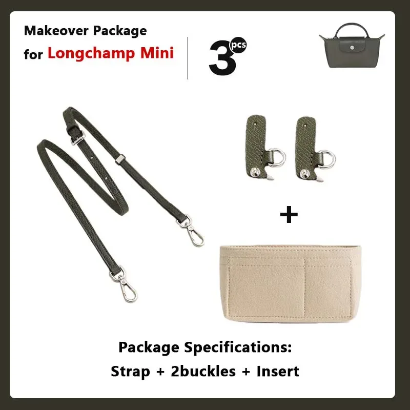 sangle de sac à bandoulière de remplacement en cuir pour mini sac longchamp, sangle d'épaule sans poinçonnage, accessoires de sac de modification