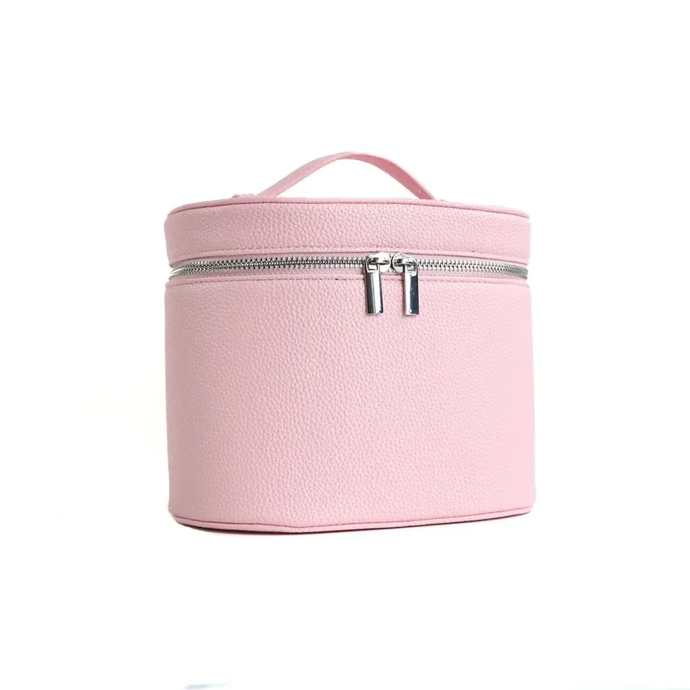 boîte à cosmétiques de grande capacité, boîte de rangement interne, sac de maquillage en cuir pu, fermeture à glissière étanche, sac organisateur de voyage, usage quotidien
