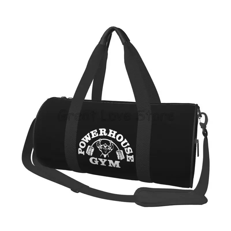 sac de voyage rond imprimé powerhouse gym, sac de week-end, sac de nuit, sac à main portable, sac de sport imperméable pour le yoga, la gym et les sports