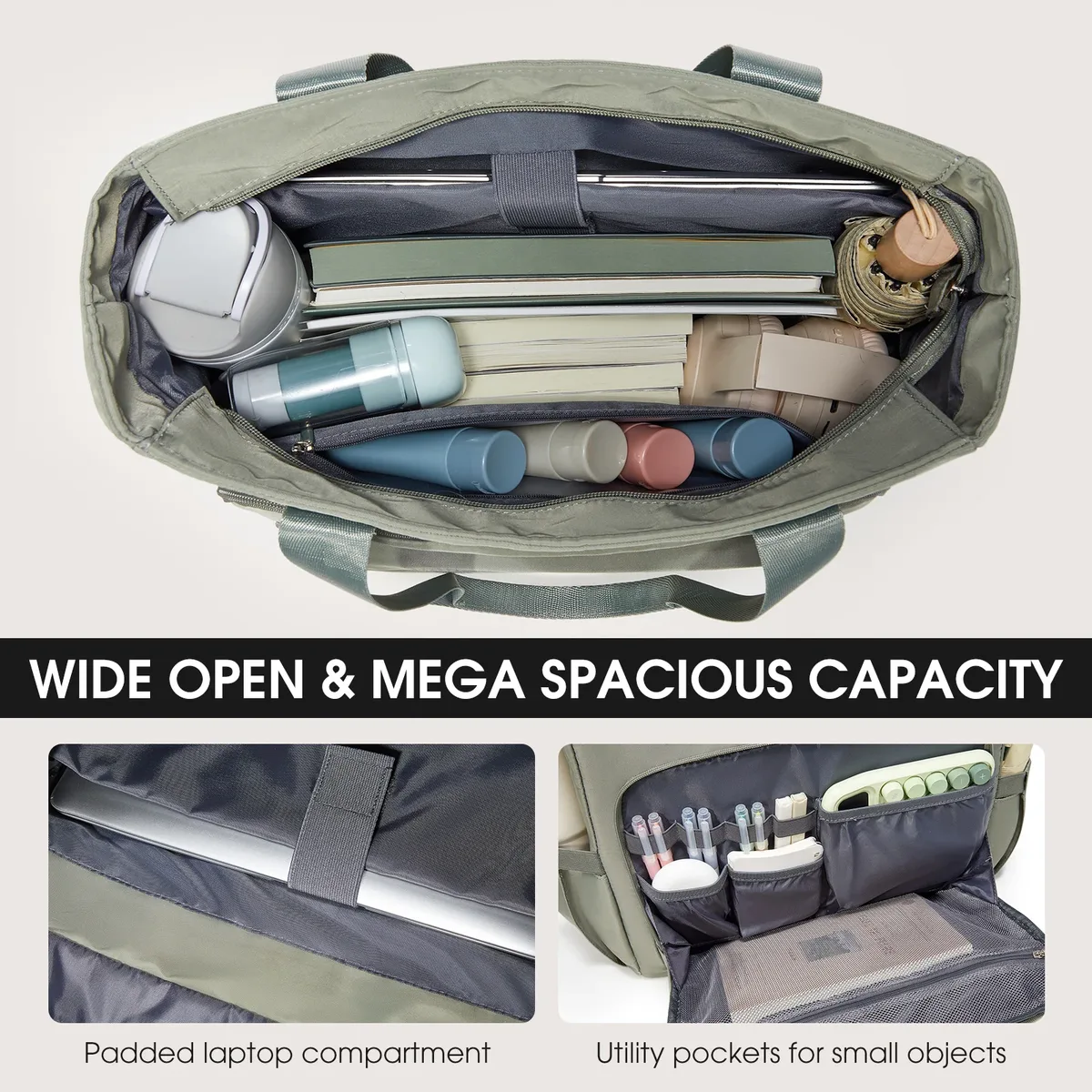 sac fourre-tout pour ordinateur portable, mallette pour femme, sac d'enseignante, sac de travail avec poche isotherme pour collège, infirmière, enseignante, shopping, bureau