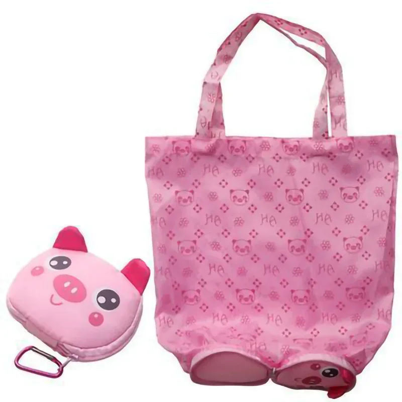 nouveau dessin animé animal pliable shopping fourre-tout réutilisable eco sac panda grenouille cochon ours sacs à provisions imperméables sacs de rangement
