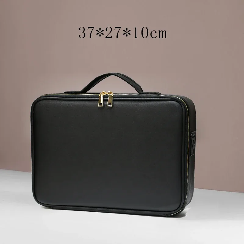 sac à cosmétiques en cuir pu imperméable, sac de rangement professionnel de grande capacité, sac à main de maquillage, trousse de toilette de voyage pour femmes