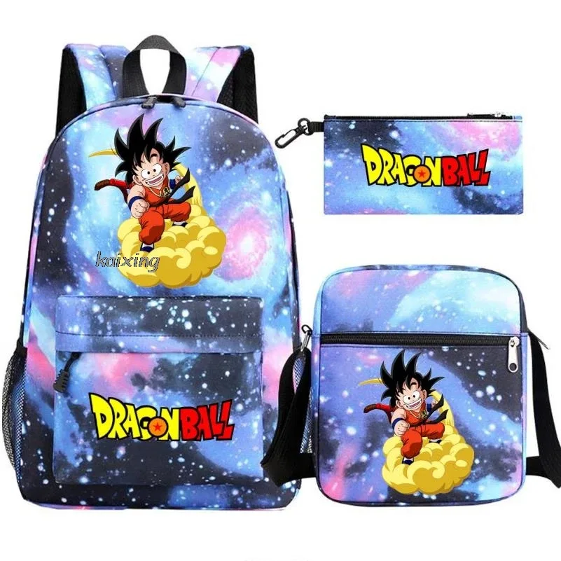 sacs d'école imprimés anime dragon ball, sac à dos camouflage pour ordinateur portable, cartable pour adolescents garçons et filles, 3 pièces/ensemble, cadeau de rentrée scolaire