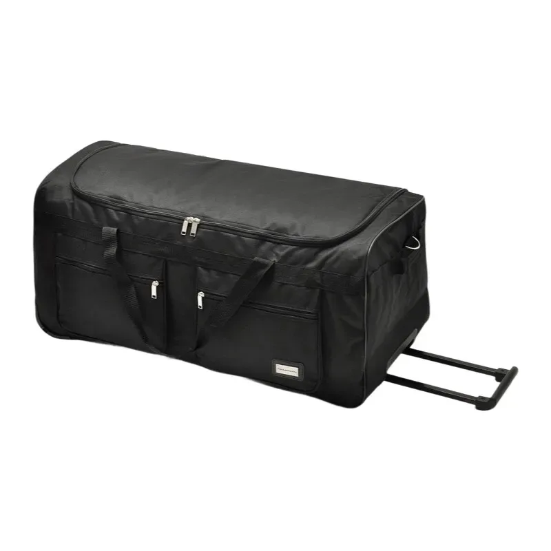 sac de voyage extra large, sac polochon roulant étanche avec roulettes, poignée de traction pour bagages, valise en tissu oxford