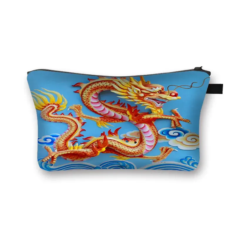 trousse à cosmétiques japonaise koi fish crane pour femmes, trousse de maquillage harajuku, sac de beauté pour filles, trousse de toilette cosmétique hip hop, dragon asiatique