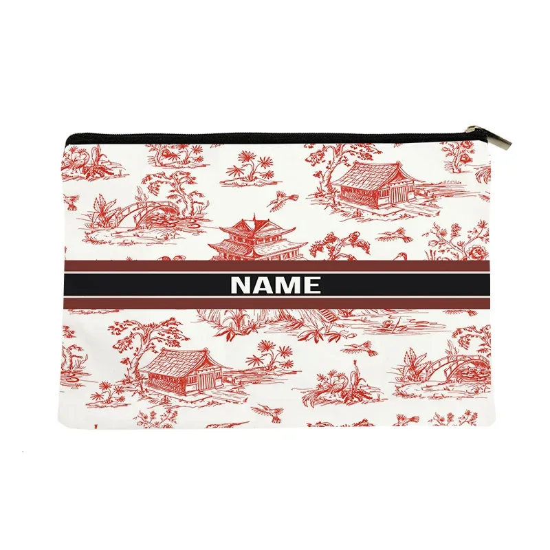 trousse de maquillage personnalisée pour femmes, cadeau pour enseignant(e) scolaire, trousse à crayons personnalisée, trousse à cosmétiques magnifique avec nom pour femme