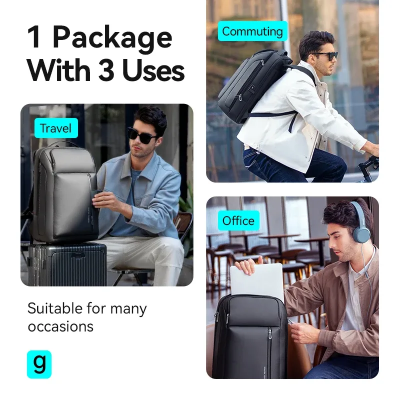 mark ryden – sac à dos de voyage pour hommes, sac à bandoulière pour ordinateur portable, sac à dos d'affaires multifonctionnel de grande capacité avec port de chargement usb
