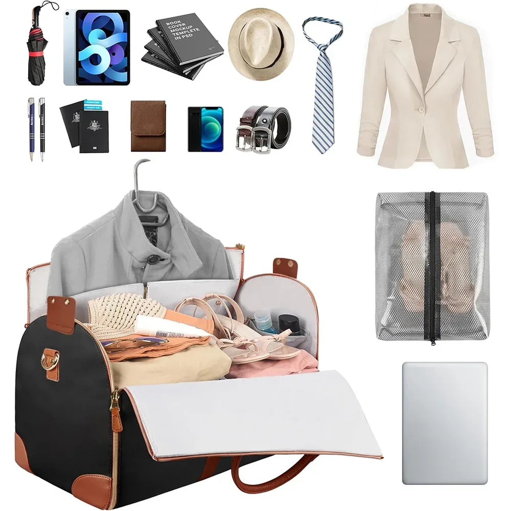 sacs de voyage pour vêtements, sacs de rangement multifonctionnels pliables pour femmes avec pochette à chauss