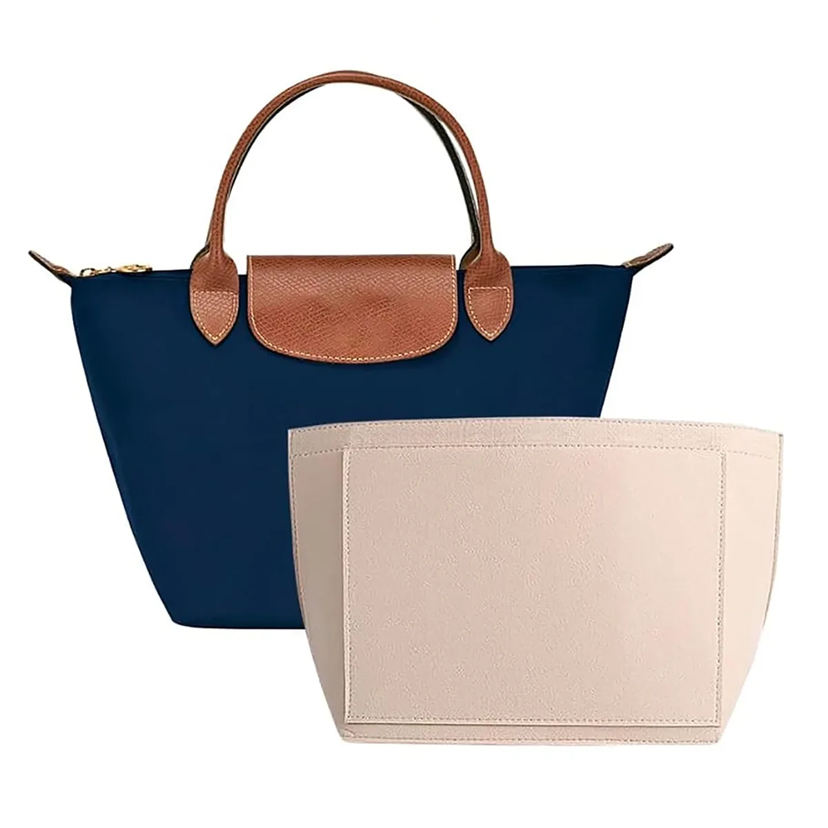 sac à insérer en feutre adapté au sac à main longchamp, sac de doublure en tissu feutré, sac de maquillage, support de voyage, organisateur de sac à main portable