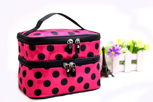 trousse de maquillage de grande capacité, sac à cosmétiques à double fermeture éclair pour femmes, pochette de bain, organisateur de produits de toilette de voyage, rangement étanche, cas de maquillage