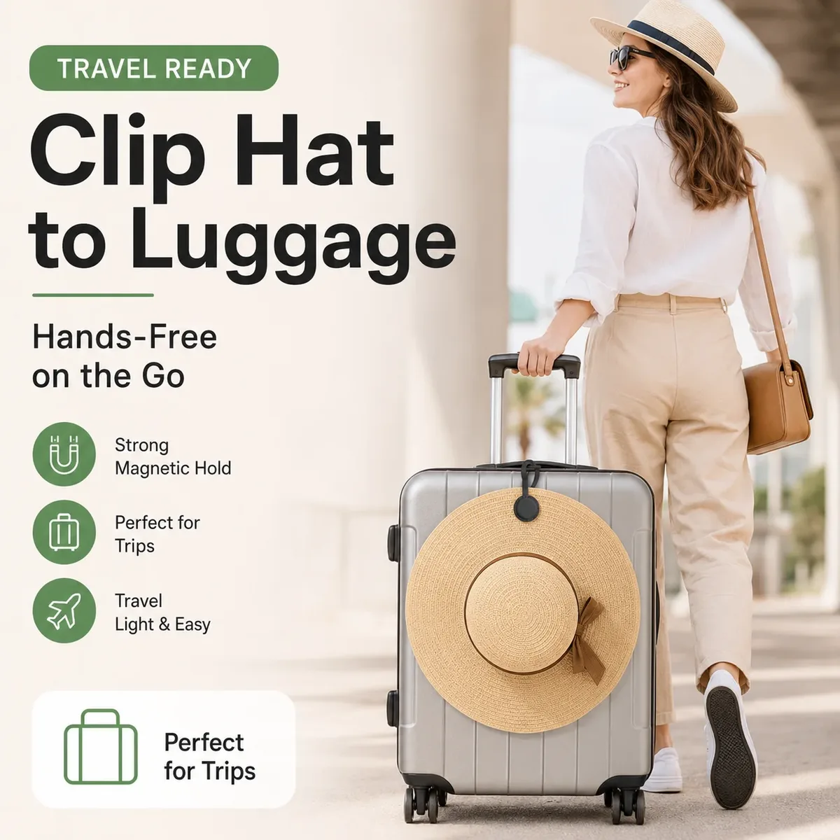 clip magnétique pour chapeau en silicone, support de chapeau dissimulé pour sacs, clip de voyage pour casquette, support de chapeau portable pour bagages et sac à dos