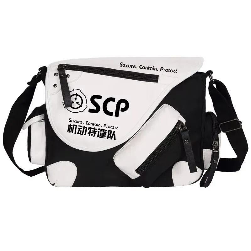 sac messager en cuir pu pour hommes et femmes, sac d'école scp, sacs initiés, procédures spéciales anime, cosplay