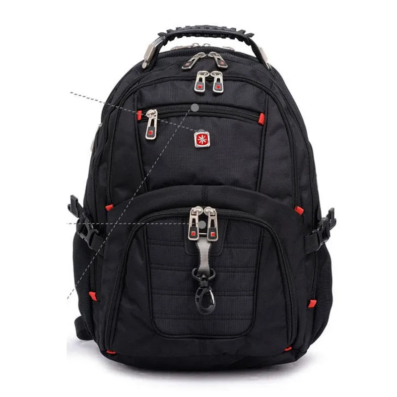 sac à dos suisse pour hommes 17.3 pouces ordinateur portable école sacs de voyage unisexe grande capacité sac à dos étanche mochila d'affaires