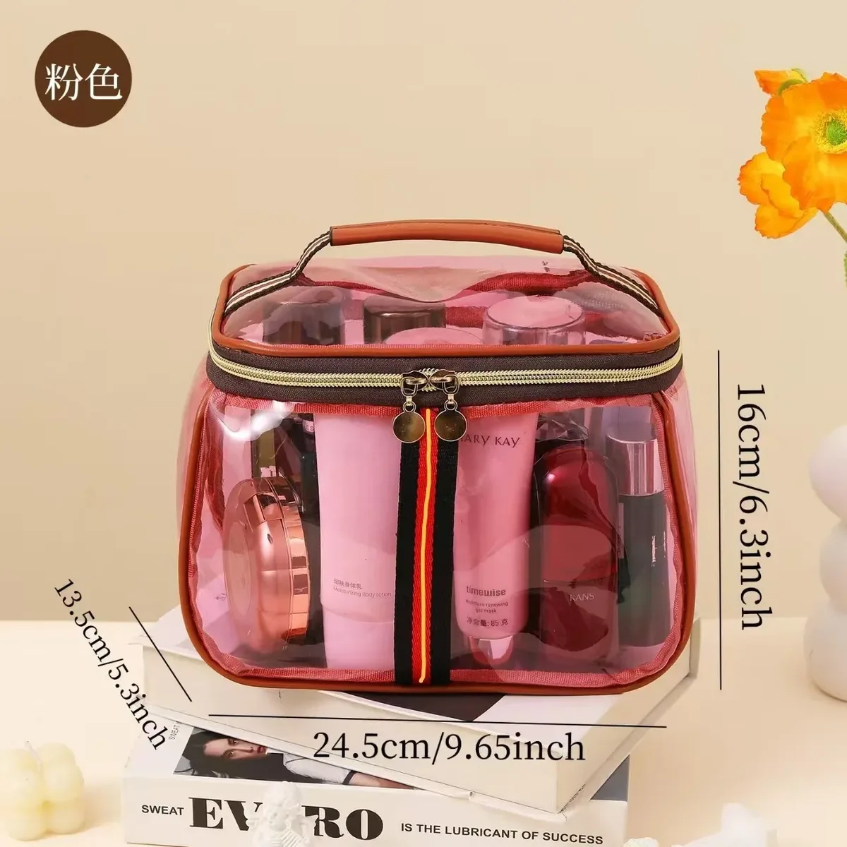 trousse de toilette de voyage grande capacité imperméable style rétro, sac de plage, pochette de maquillage pour voyages en plein air et vacances à la plage