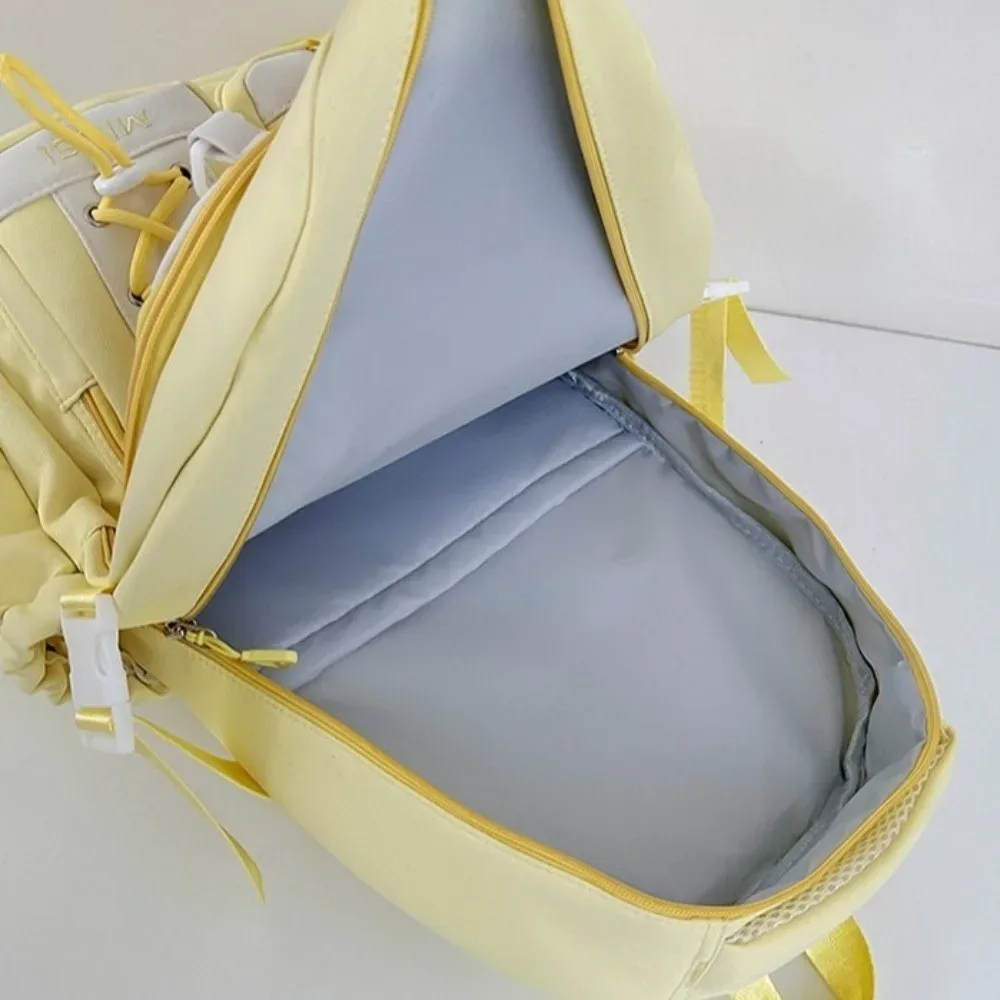sac à dos scolaire multi-compartiments style preppy, grande capacité, léger, motif écossais, blocs de couleur, sac à dos de jour avec fermeture éclair et multiples poches
