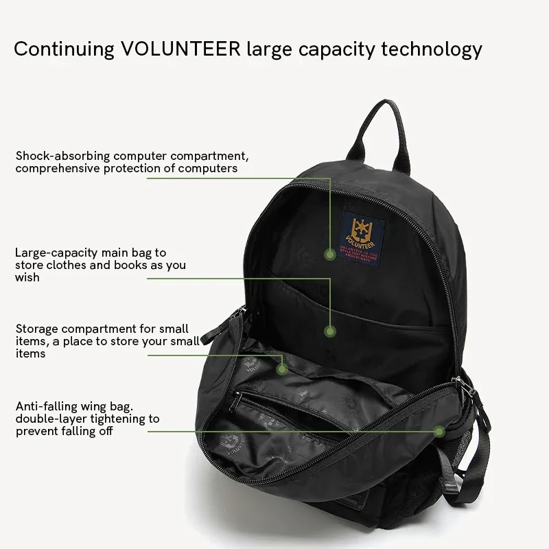 volunteer sac à dos de voyage pour hommes femmes 2025 décontracté mode oxford tissu sac à dos étanche homme randonnée camping sac à dos 1825-02