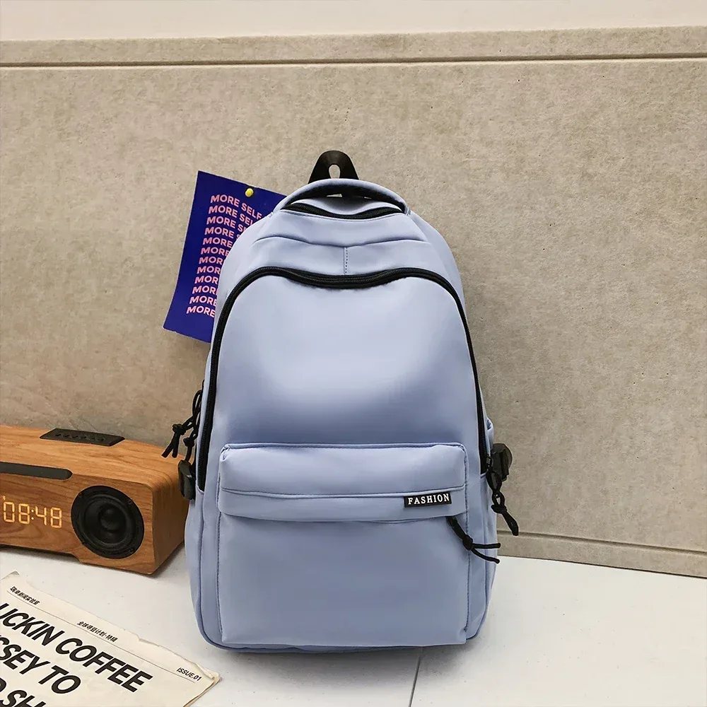 sac à dos d'étudiant de grande capacité, couleur unie, simple, noir, pour collégiens et lycéens, sac à dos de voyage