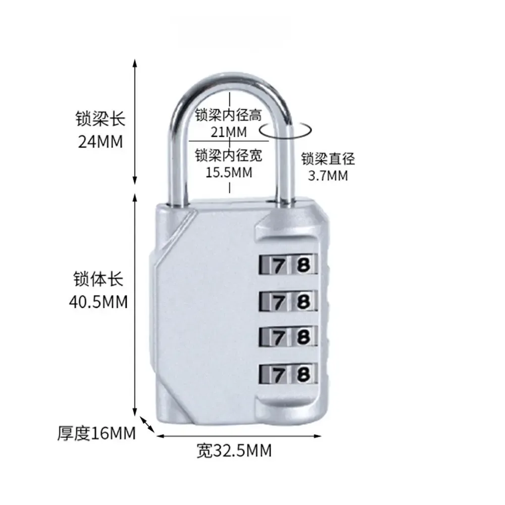 cadenas à combinaison étanche réinitialisable à 4 chiffres, accessoires de voyage