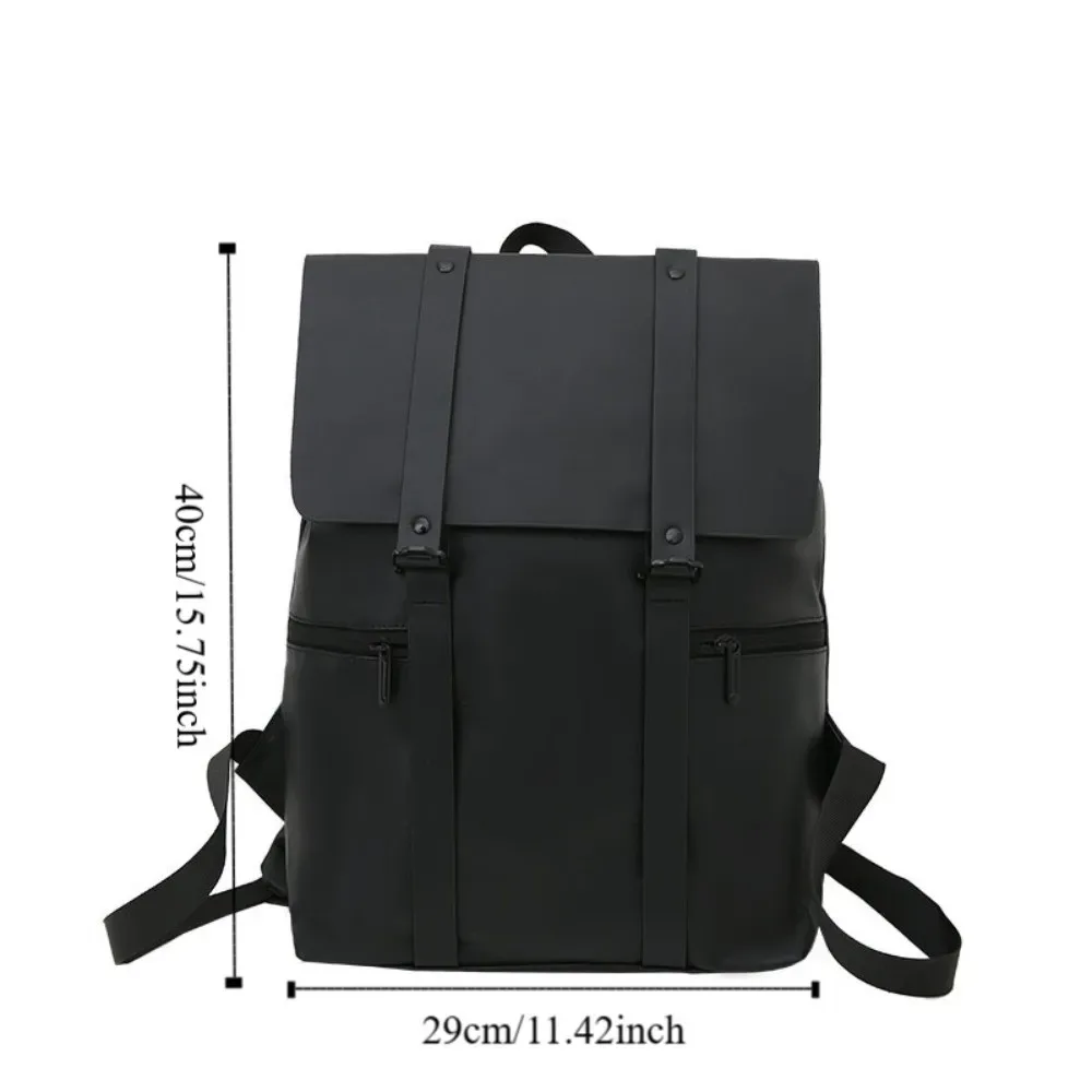 sacs d'école imperméables, sac à dos de voyage portable de couleur unie, bandoulière réglable, sacs à dos en cuir de grande capacité