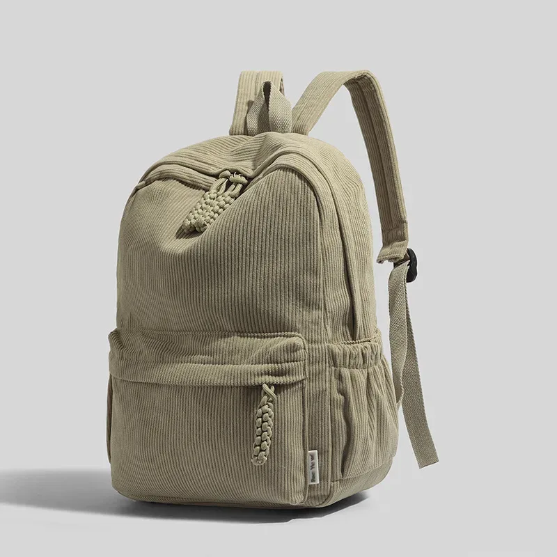sac à dos en velours côtelé neutre sacs à dos de grande capacité options de couleurs élégantes et polyvalentes sac à dos décontracté pour un usage quotidien à l'école ou aux voyages
