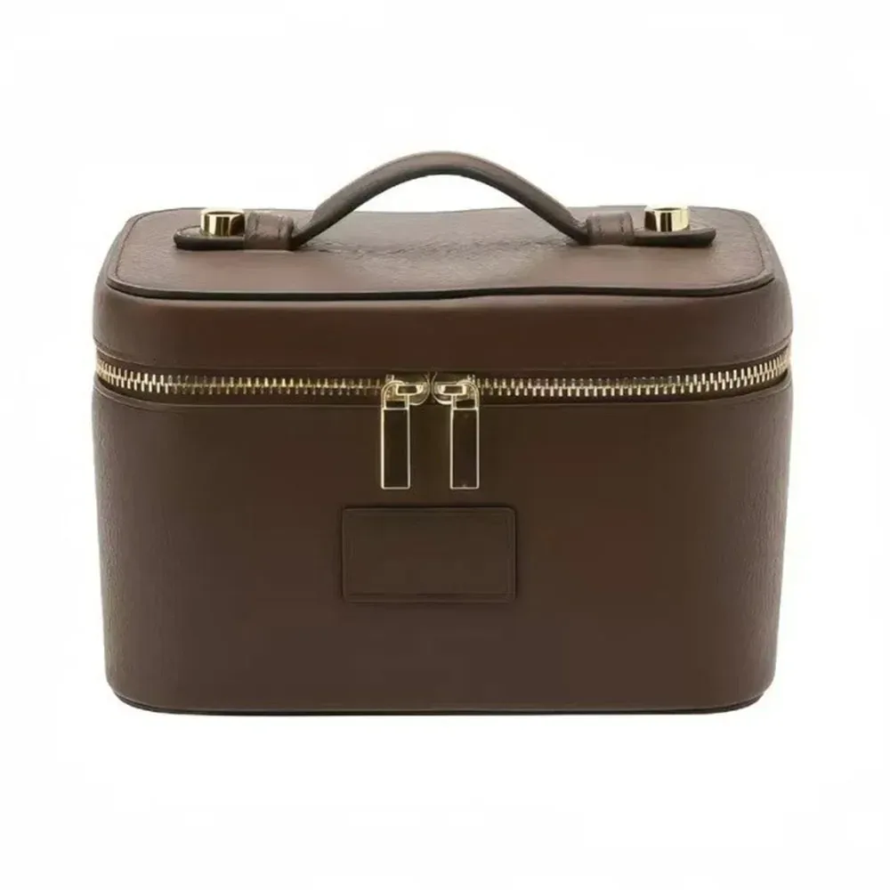 sac de maquillage en cuir pu, grande capacité, trousse de toilette étanche, forme carrée, séparateur amovible, sac de rangement pour appareil photo pour femmes et hommes