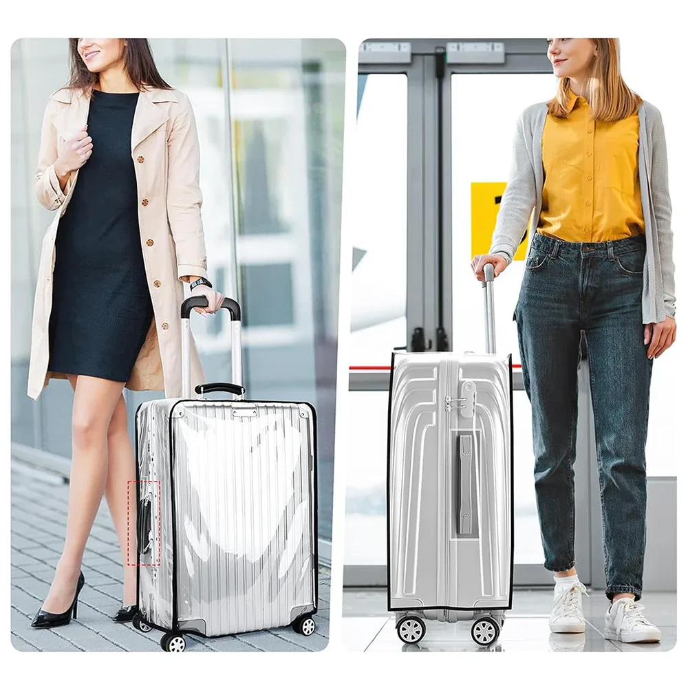 housse de protection transparente pour bagages en pvc, housse de protection pour bagages à roulettes, housse extérieure résistante à l'usure, protection transparente