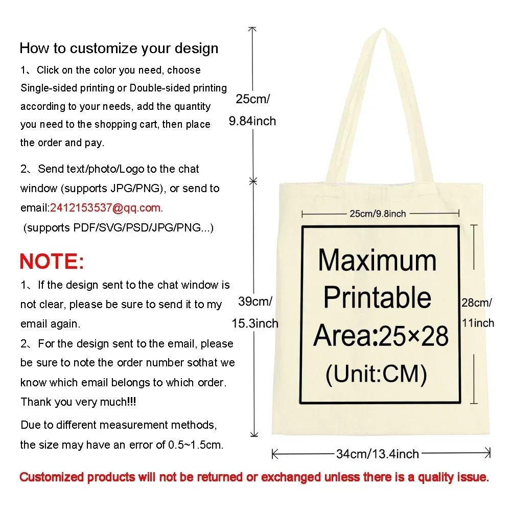 bricolage personnel personnalisé sac fourre-tout shopping ajouter votre logo imprimer conception originale mode voyage toile sacs à bandoulière femmes sacs à main