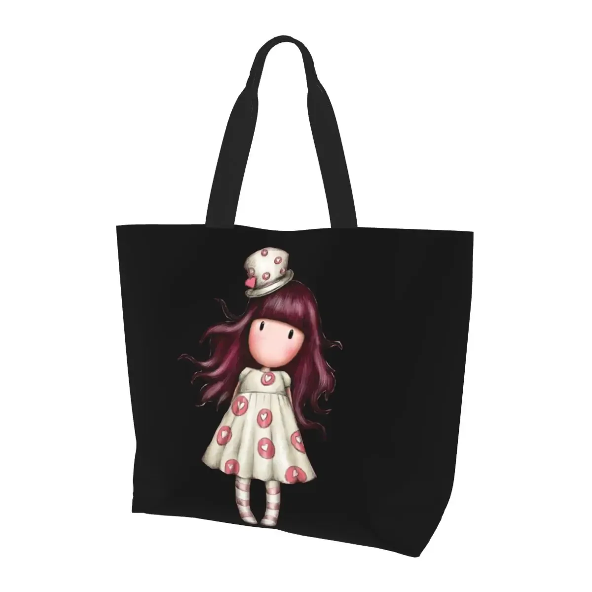 santoro gorjuss sac fourre-tout de shopping toile grande capacité sacs à bandoulière shopper sac à main d'épicerie pour femmes