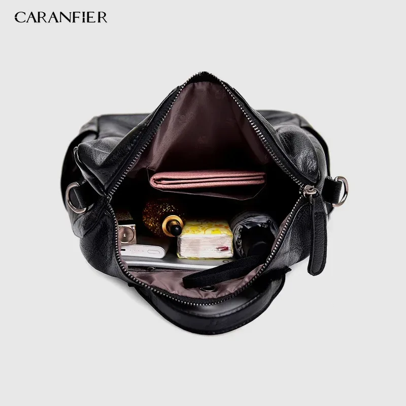 caranfier femmes sac à dos de haute qualité jeunes sacs à dos en cuir pour adolescentes femme école sac à bandoulière sac à dos mochila
