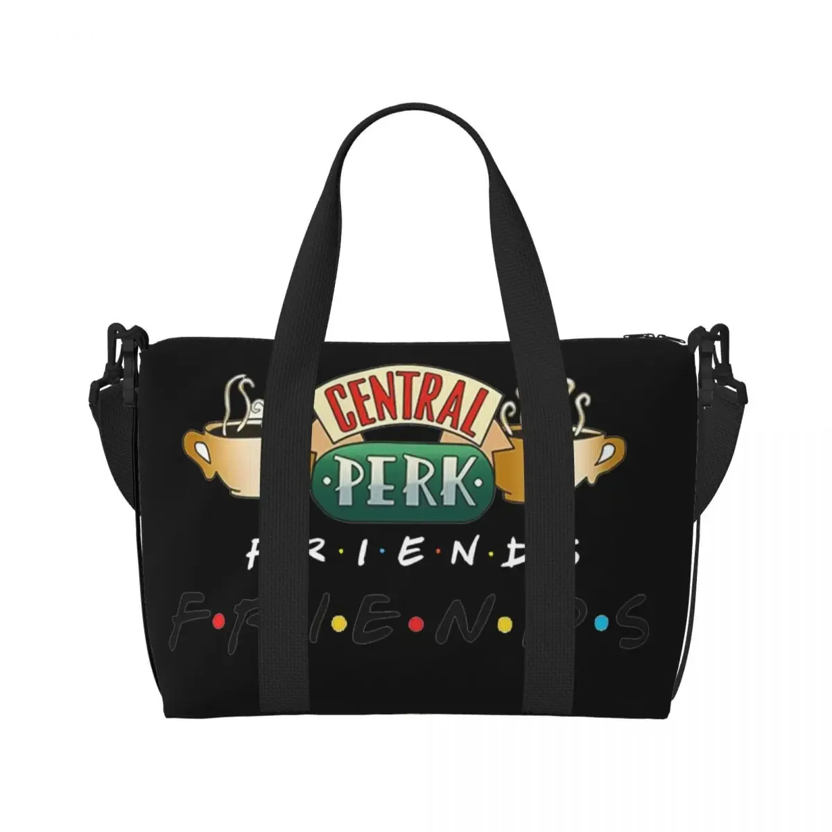 Personnalisé drôle amis émission de télévision sac fourre-tout femmes grande capacité Central Perk café bande dessinée salle de sport plage sacs de voyage