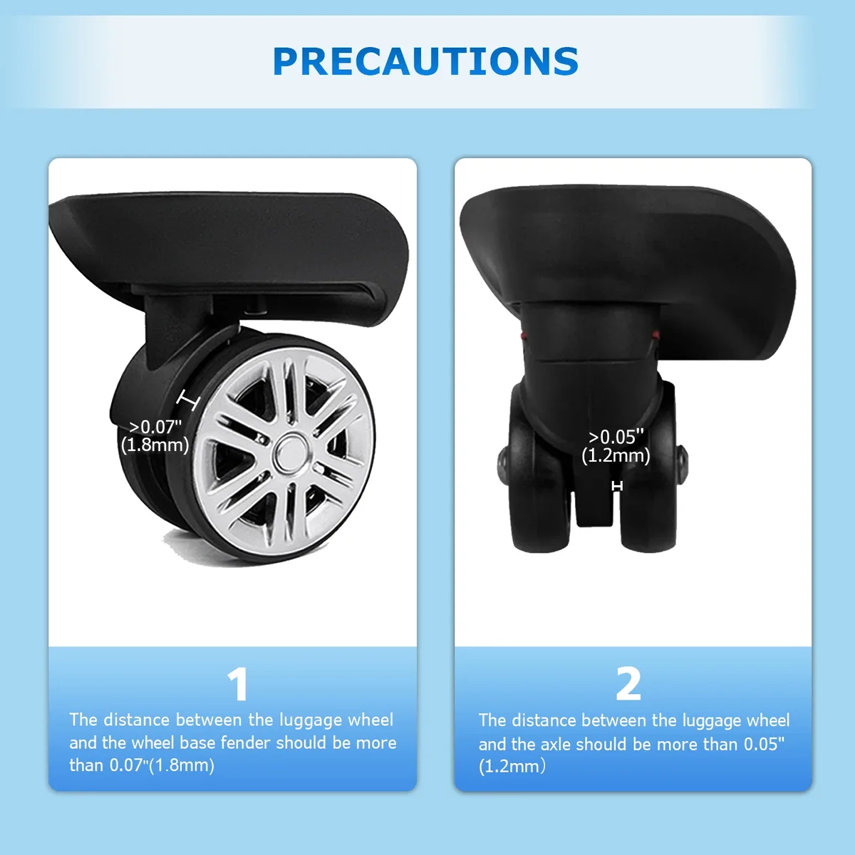 housses de roue de bagage 8 pièces, housse de protection de roue de valise en silicone pour roue rotative de 2 à 2.4 pouces, housse de protection pour bagages à main
