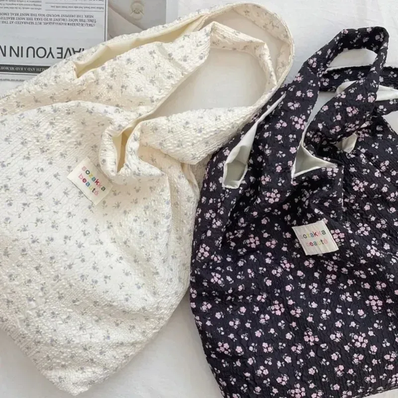 fourre-tout femme sac à provisions eco sac à main réutilisable épicerie shopper sac à main coréen femmes doux dessin animé sac à bandoulière livres pochette