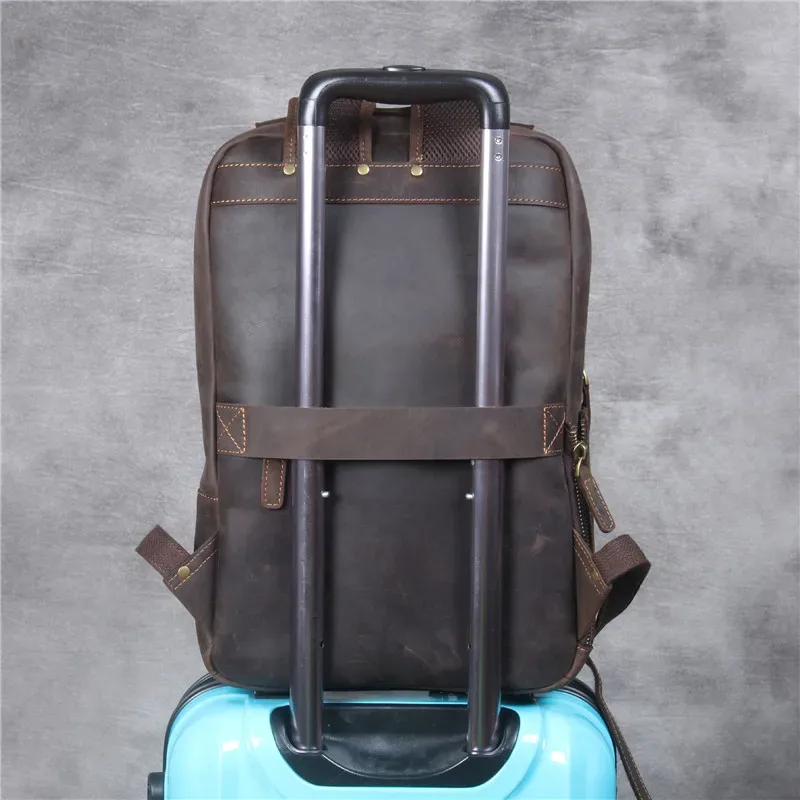 pndme vintage simple crazy horse peau de vache en cuir véritable hommes femmes sac à dos grande capacité sac à dos pour ordinateur portable sacs de voyage
