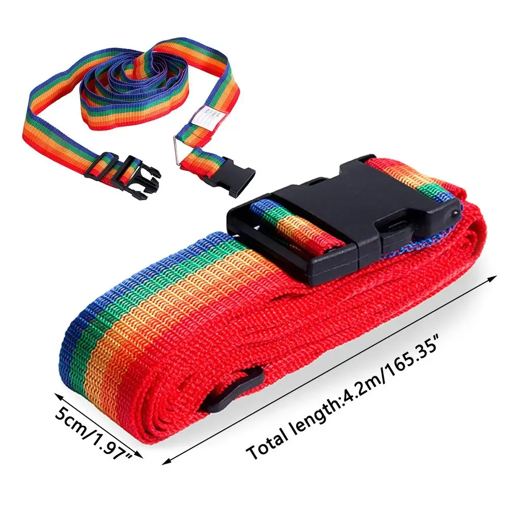 sangle à boucle de bagage, ceinture croisée, emballage réglable, accessoires de voyage, sangle à boucle de valise, ceintures d'emballage de bagages arc-en-ciel