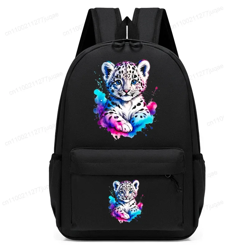 sac à dos enfant motif léopard aquarelle, mignon, pour la maternelle, garçons et filles, sac de voyage quotidien décontracté pour tout-petits