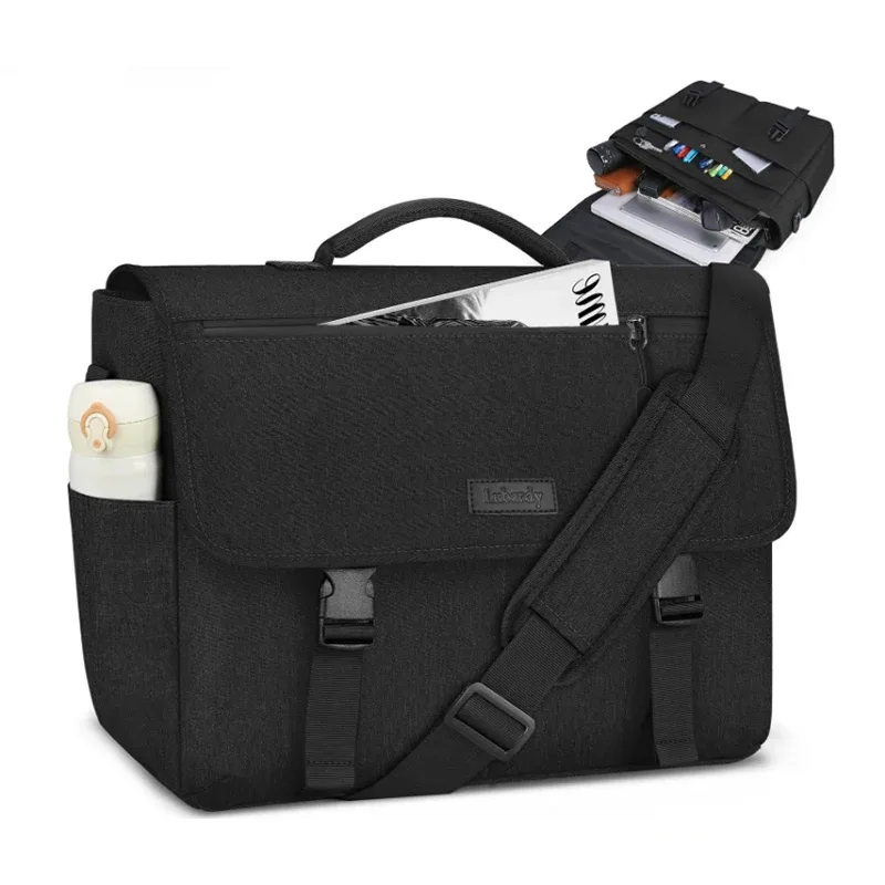 sacs à main pour ordinateur portable pour hommes, sac pour ordinateur portable de 15,6 pouces, sac pour ordinateur résistant à l'eau, sacs à bandoulière légers