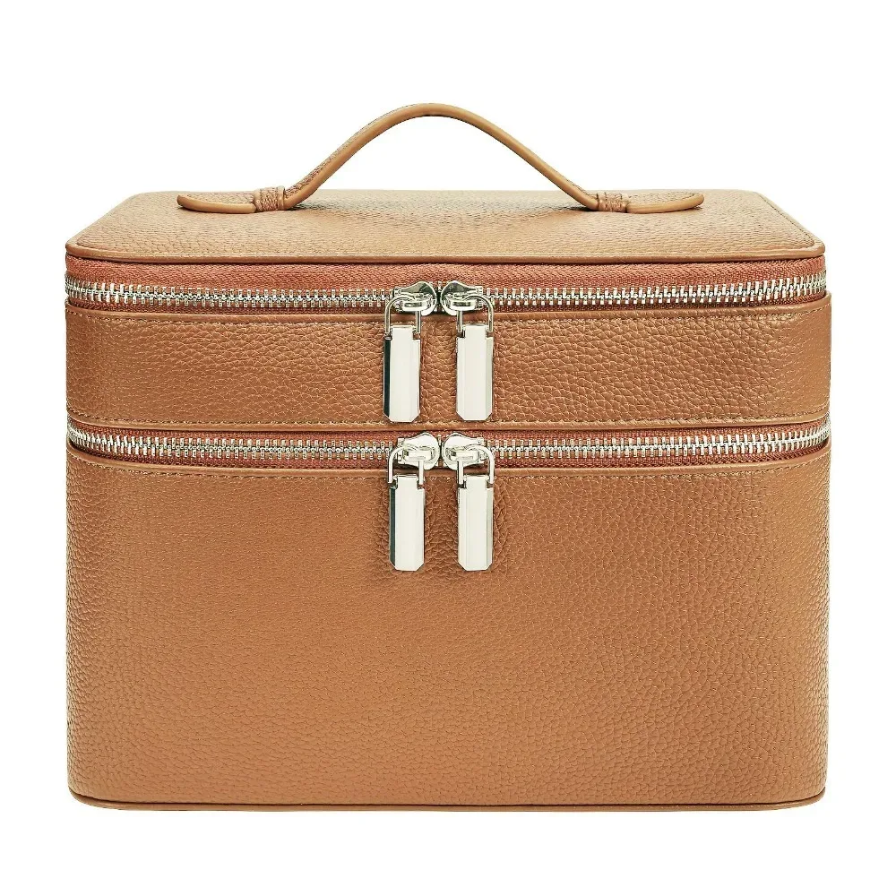 sac à cosmétiques en matériau pu, imperméable, motif esthétique, sac de voyage, grande capacité, rangement pour articles de toilette, organisation des cosmétiques
