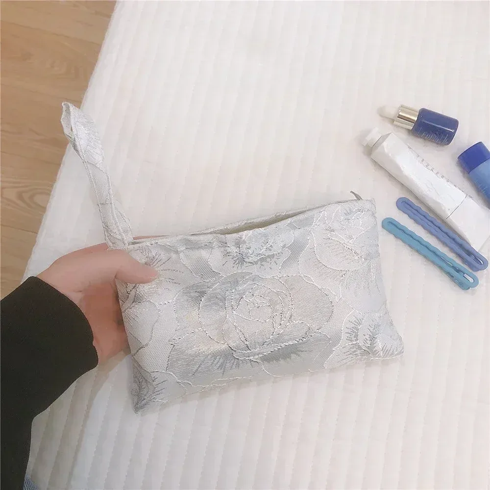 petit sac à cosmétiques coréen pour femmes, trousse de maquillage, trousse de maquillage de voyage, sac de rangement, pochette portable, sacs à main mignons, doux