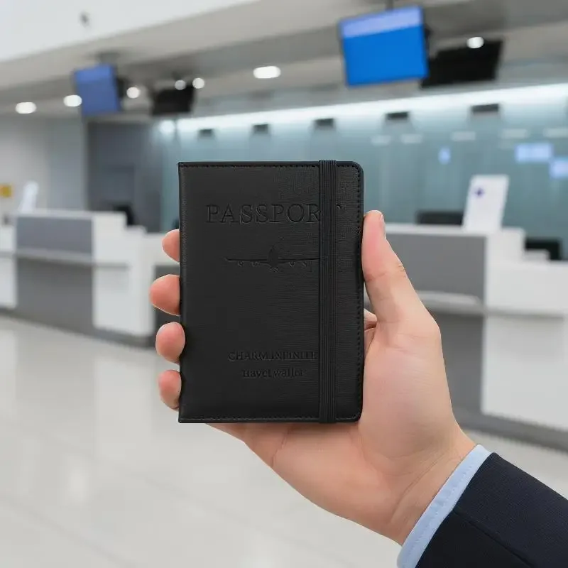 étui de protection imperméable pour passeport, en cuir pu, portefeuille pour cartes de crédit, joli porte-passeport pour femmes/hommes