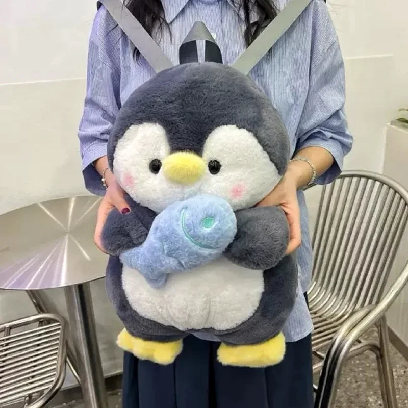 mignon en peluche pingouin sacs à dos femmes dessin animé amusant sac à bandoulière nouveau à la mode personnalisé fille mode sac à dos kawaii animal sac à dos